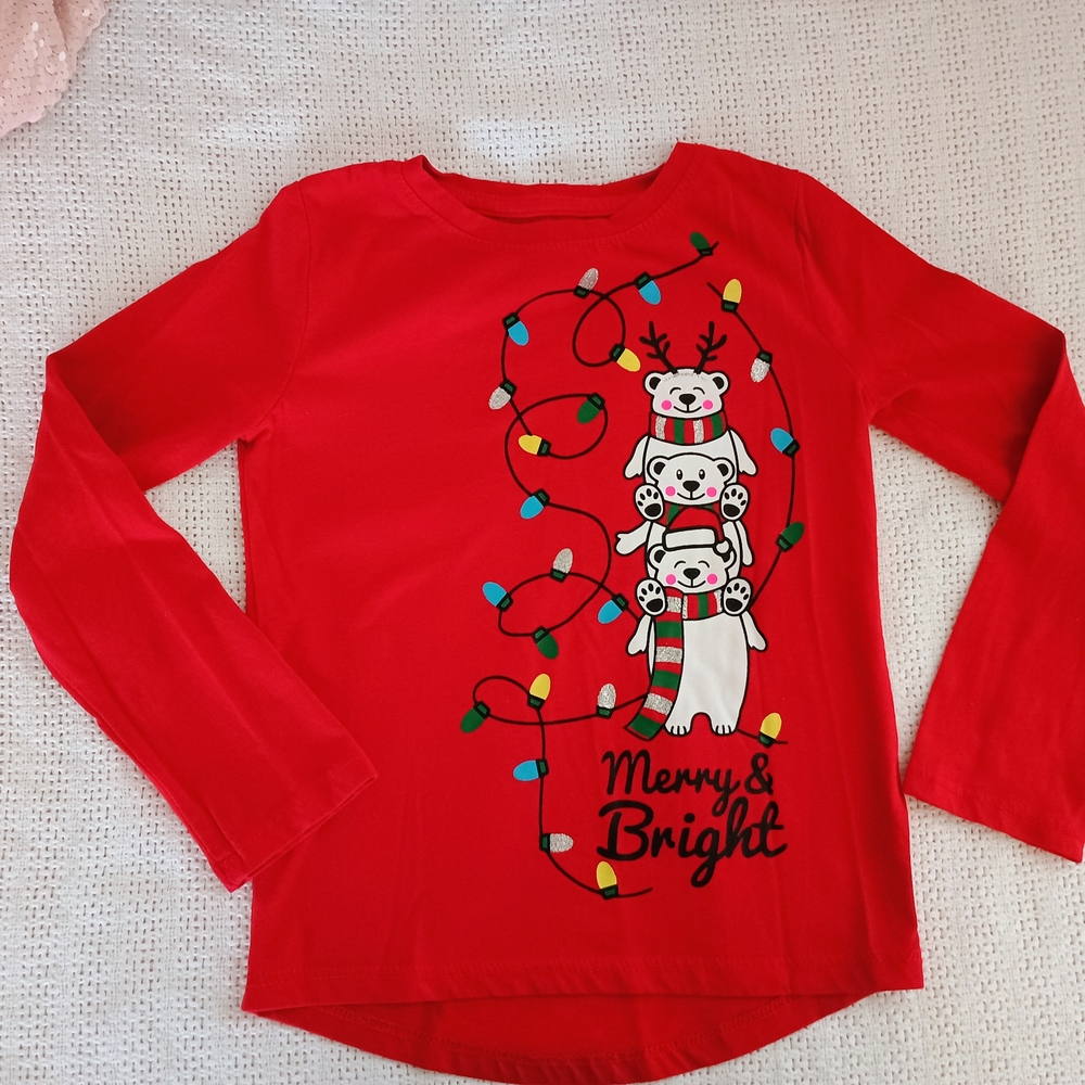 Holiday Time Red Kids Shirt with Festive Design